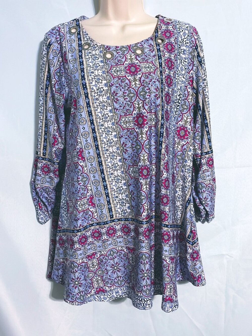 New Directions Cute Multicolor Floral Top Size M